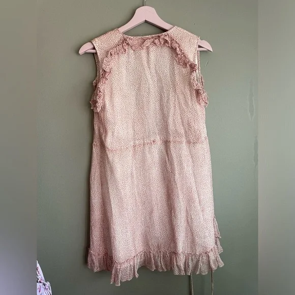 All Saints Floral Wrap Dress with Ruffle Sleeves - Picture 9 of 10